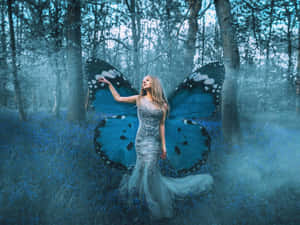 Enchanted Forest Butterfly Dress Wallpaper