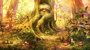 Enchanted Forest Cottage Aesthetic Wallpaper