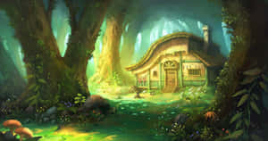 Enchanted Forest Cottage Wallpaper