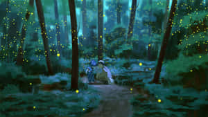 Enchanted_ Forest_ Glowing_ Spirits Wallpaper