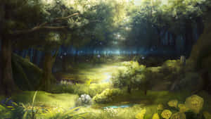 Enchanted Forest In Anime Wallpaper