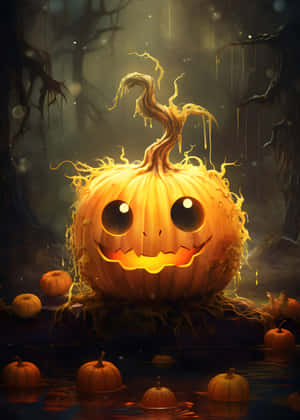 Enchanted Forest Jack O Lantern Wallpaper