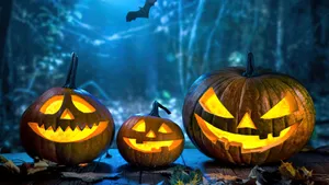 Enchanted Forest Jack O Lanterns Wallpaper