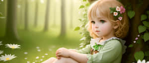 Enchanted Forest Little Girl Wallpaper