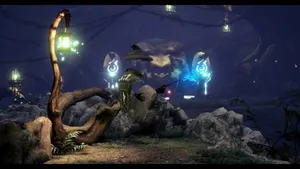 Enchanted Forest Night Scene Wallpaper