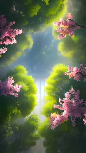 Enchanted Forest Sunlight Through Trees.jpg Wallpaper