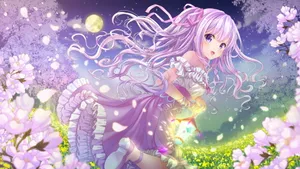 Enchanted Garden Anime Girl Wallpaper