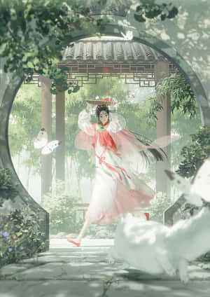 Enchanted_ Garden_ Butterfly_ Dress Wallpaper