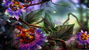 Enchanted Garden Fantasy Landscape Wallpaper Wallpaper