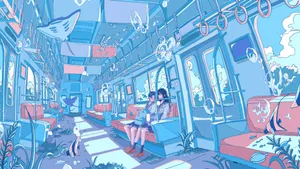 Enchanted Ghibli Train Ride Wallpaper