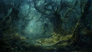 Enchanted Goblincore Forest Path Wallpaper