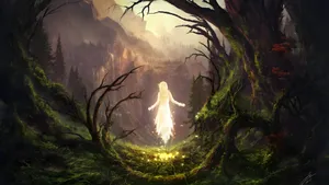 Enchanted Grunge Fairycore Forest Wallpaper