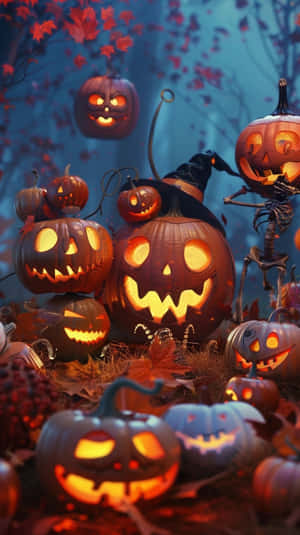 Enchanted Halloween Pumpkin Patch Wallpaper