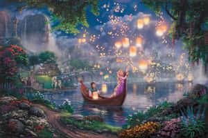 Enchanted Lantern Festival Scene Wallpaper