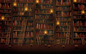 Enchanted Library Artwork Wallpaper