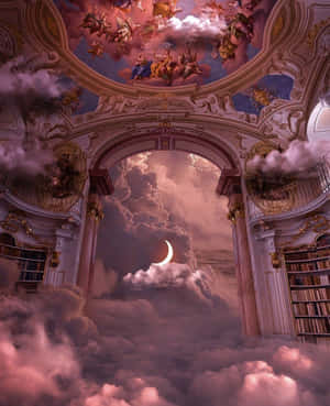 Enchanted Library Sky Wallpaper