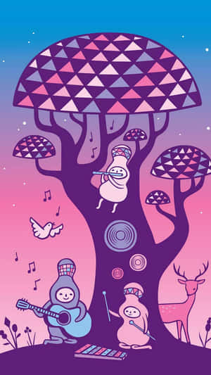 Enchanted_ Musical_ Forest_ Creatures_ Art Wallpaper