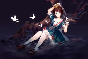 Enchanted_ Night_ Butterfly_ Dress Wallpaper