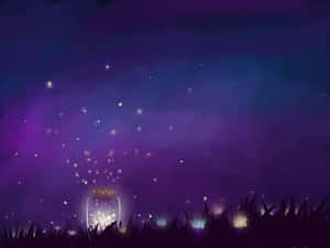 Enchanted Night Lightning Bugs Wallpaper