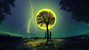 Enchanted_ Night_ Under_ Thunderous_ Skies Wallpaper