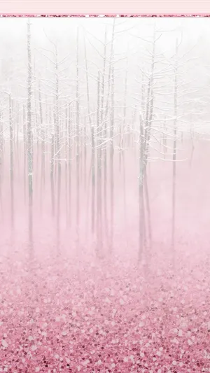 Enchanted_ Pink_ Forest_ Winter_ Aesthetic.jpg Wallpaper