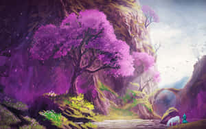 Enchanted_ Purple_ Forest_ Path.jpg Wallpaper