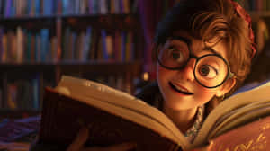 Enchanted Reading Animated Character Wallpaper