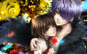 Enchanted_ Romance_ Amongst_ Flowers Wallpaper