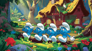 Enchanted_ Smurf_ Forest_ Scene Wallpaper