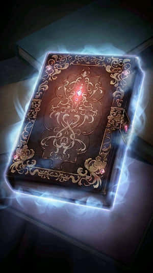 Enchanted Spellbook Glowing Magic Wallpaper