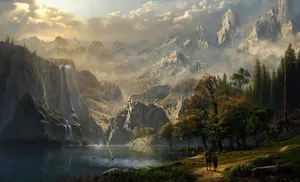 Enchanted_ Valley_ Fantasy_ Landscape Wallpaper