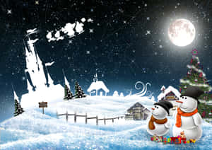 Enchanted_ Winter_ Night_ Scene Wallpaper