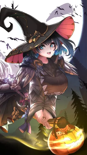 Enchanted Witch Halloween Lockscreen Wallpaper
