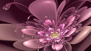 Enchanting 3d Flower Blooming On A Dark Background Wallpaper