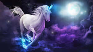 Enchanting 3d Unicorn With A Vibrant Magical Background Wallpaper