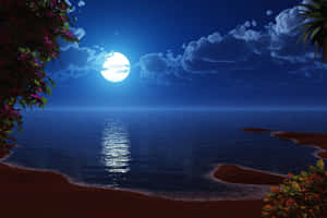 Enchanting Beach Art At Sunset Wallpaper