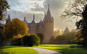 Enchanting Castleat Sunset Breda Wallpaper