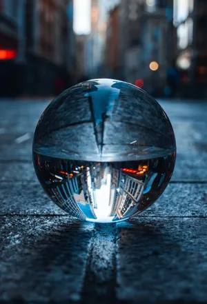 Enchanting Crystal Ball On Wooden Table Wallpaper