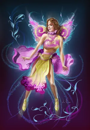 Enchanting Cute Fairy In A Magical Forest Wallpaper