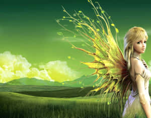 Enchanting Cute Fairy In Magical Forest Wallpaper