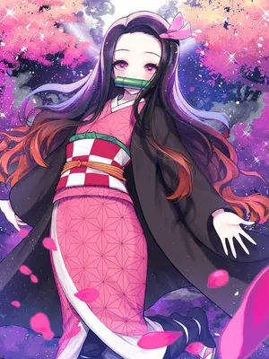 Enchanting Cute Nezuko Anime Low Angle Shot Wallpaper