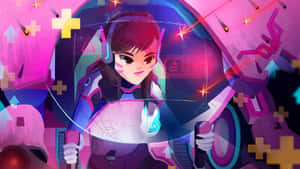 Enchanting D.va Of Overwatch At Night Wallpaper