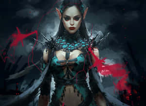 Enchanting Dark Witch Casting A Spell Wallpaper