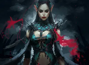 Enchanting Dark Witch Casting A Spell Wallpaper