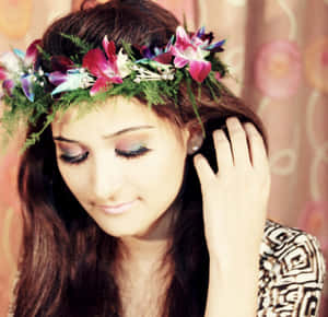 Enchanting Floral Crown On A Vintage Background Wallpaper