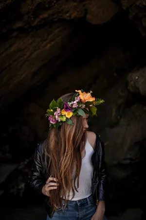Enchanting Floral Crown On Natural Background Wallpaper