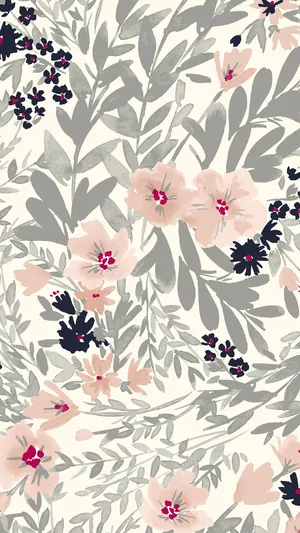Enchanting Floral Print Design Wallpaper