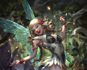 Enchanting Forest Fairy In The Moonlight Wallpaper