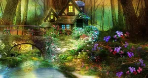 Enchanting Forest Scene Wallpaper