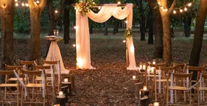 Enchanting Garden Wedding Ceremony Setup Wallpaper